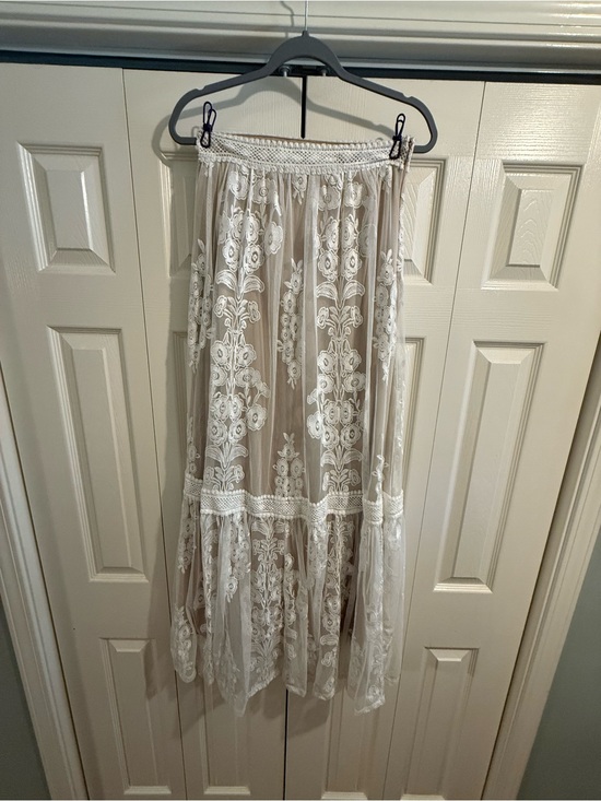 Altar'd State Dresses & Skirts - Altar'd State Cream Lace Maxi Skirt with Ivory Embroidery